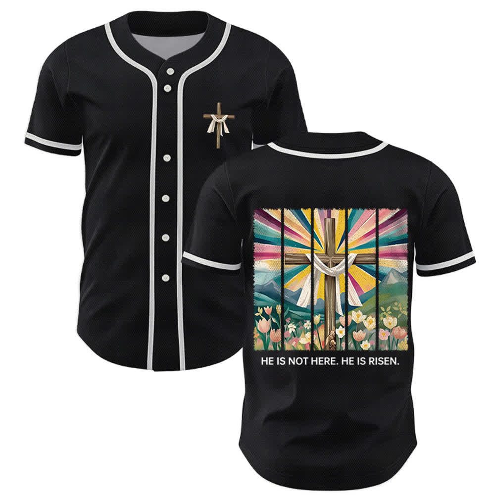 Christianartworkshop Er ist nicht hier, er ist auferstanden Glauben Unisex Baseballtrikot - Schwarz - 5XL - image 14