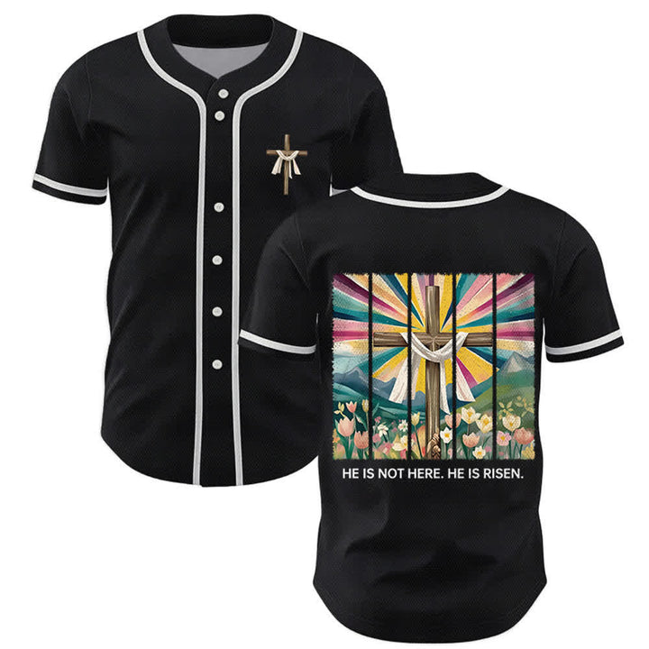 Christianartworkshop Er ist nicht hier, er ist auferstanden Glauben Unisex Baseballtrikot - Schwarz - 5XL - image 14