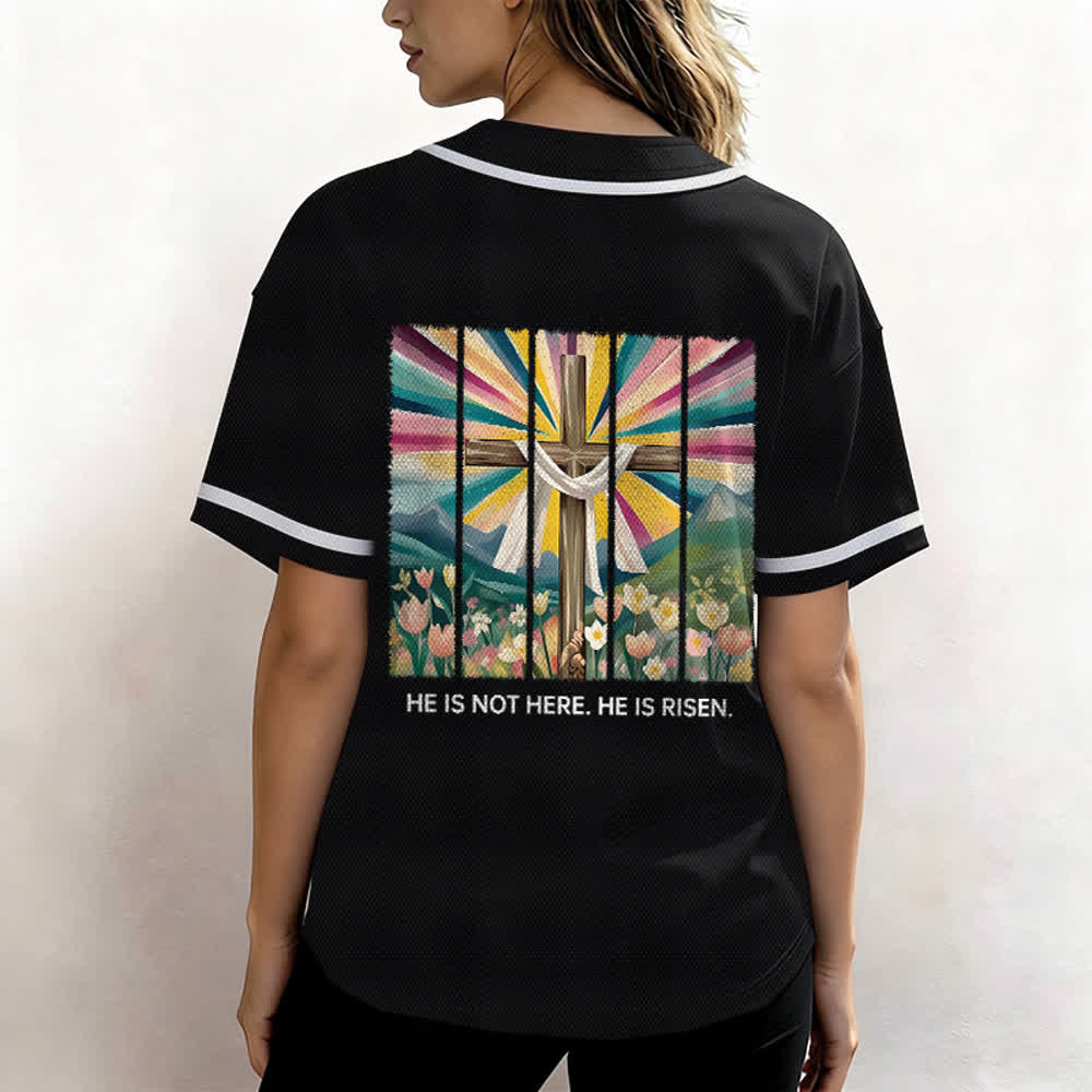 Christianartworkshop Er ist nicht hier, er ist auferstanden Glauben Unisex Baseballtrikot - image 19