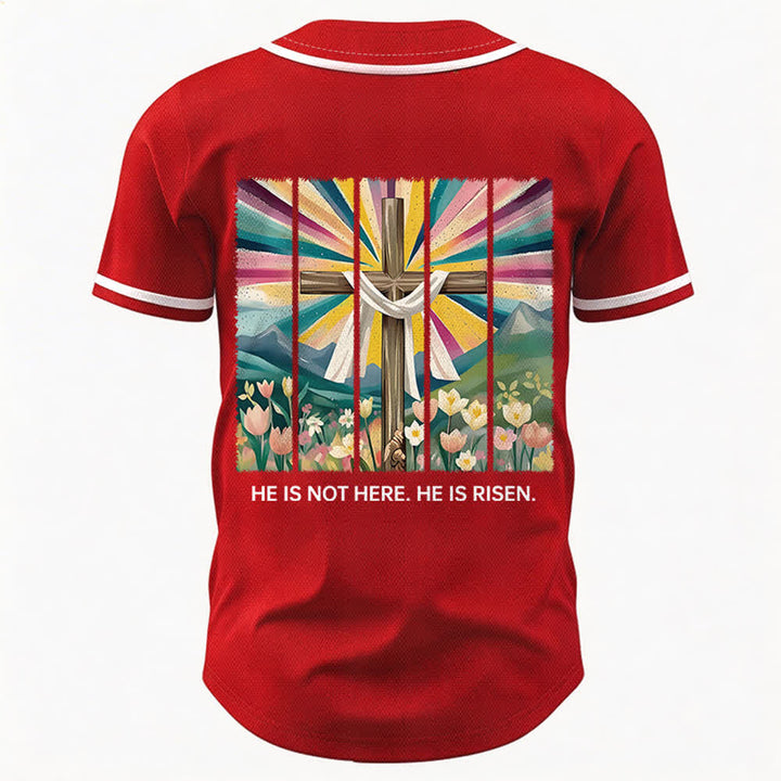 Christianartworkshop Er ist nicht hier, er ist auferstanden Glauben Unisex Baseballtrikot - image 22