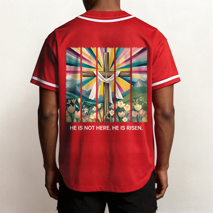 Christianartworkshop Er ist nicht hier, er ist auferstanden Glauben Unisex Baseballtrikot - image 24