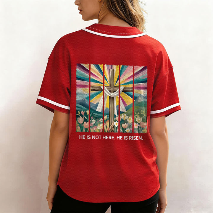 Christianartworkshop Er ist nicht hier, er ist auferstanden Glauben Unisex Baseballtrikot - image 26