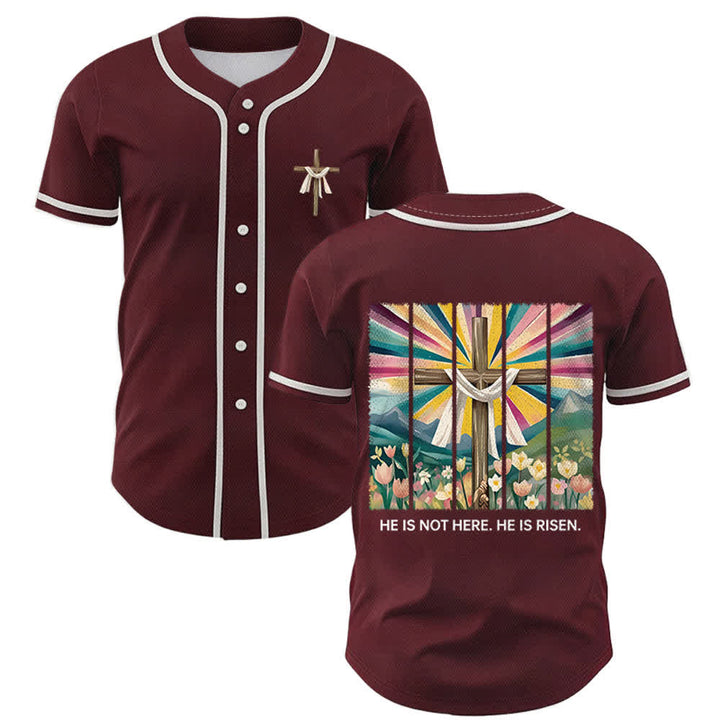 Christianartworkshop Er ist nicht hier, er ist auferstanden Glauben Unisex Baseballtrikot - Wein - 5XL - image 28