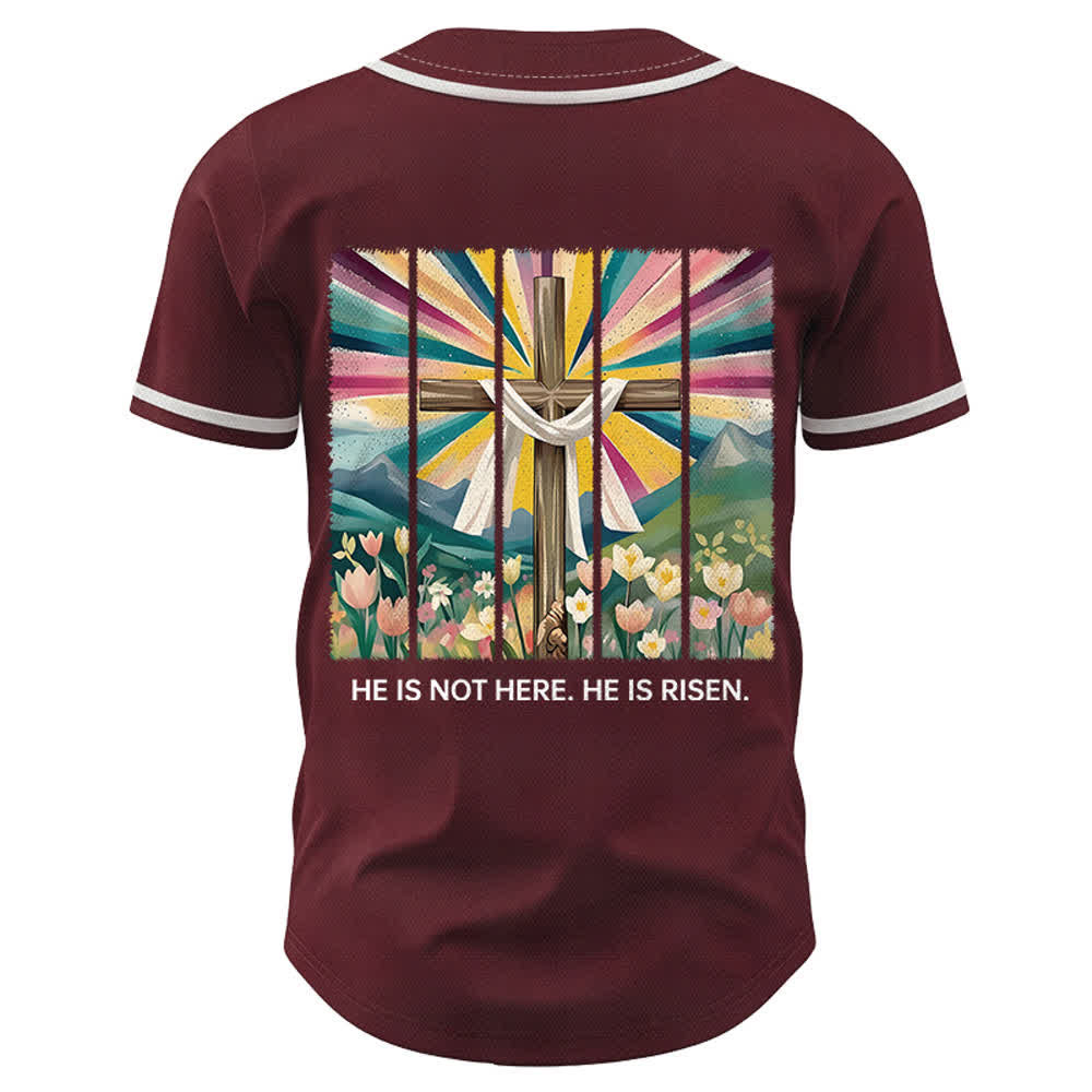 Christianartworkshop Er ist nicht hier, er ist auferstanden Glauben Unisex Baseballtrikot - image 29