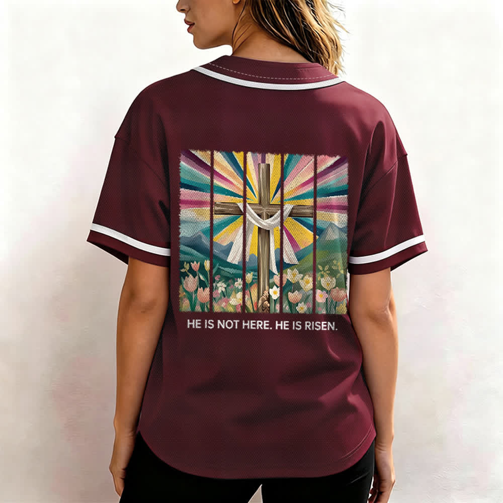 Christianartworkshop Er ist nicht hier, er ist auferstanden Glauben Unisex Baseballtrikot - image 33