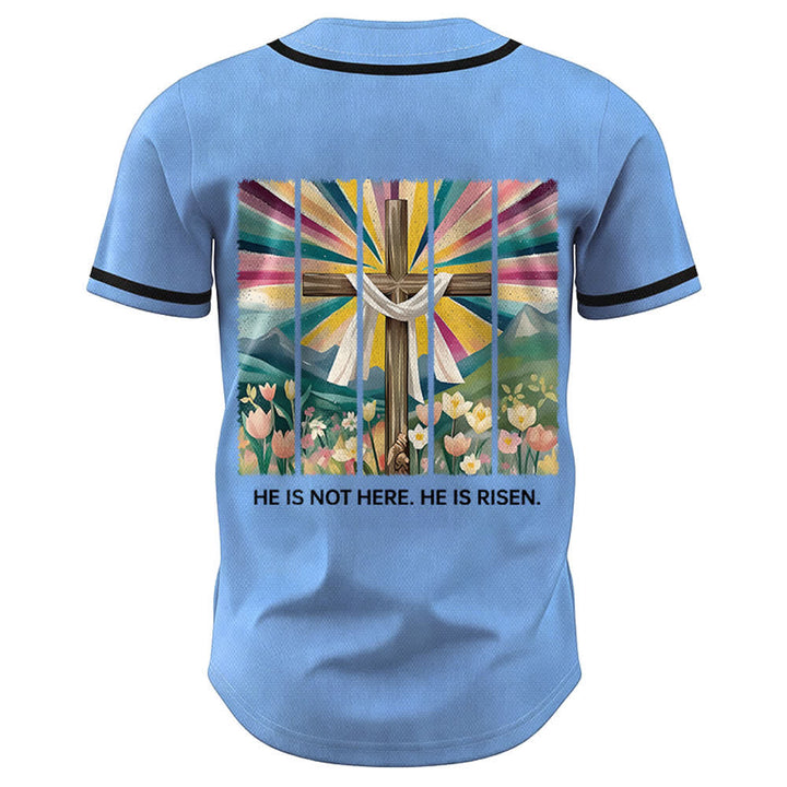 Christianartworkshop Er ist nicht hier, er ist auferstanden Glauben Unisex Baseballtrikot - image 36