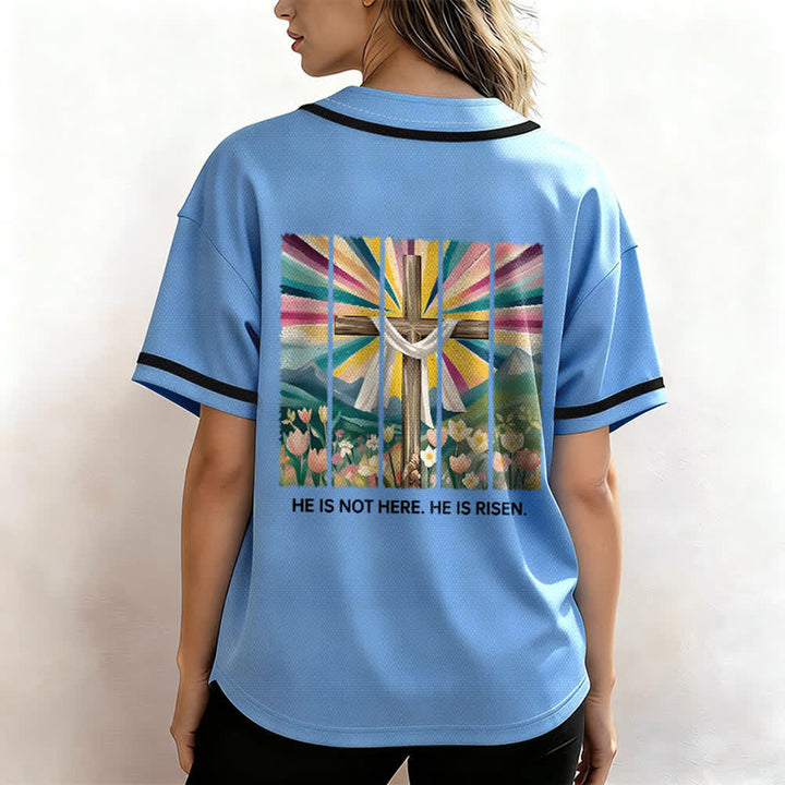 Christianartworkshop Er ist nicht hier, er ist auferstanden Glauben Unisex Baseballtrikot - image 40