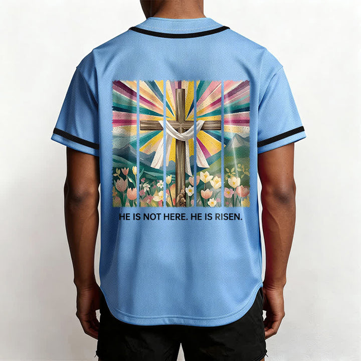 Christianartworkshop Er ist nicht hier, er ist auferstanden Glauben Unisex Baseballtrikot - image 38