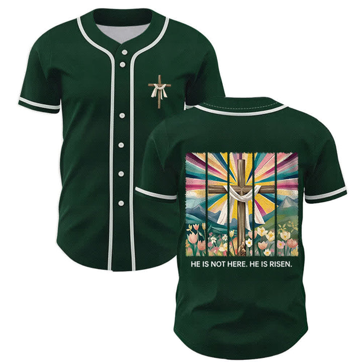 Christianartworkshop Er ist nicht hier, er ist auferstanden Glauben Unisex Baseballtrikot - Grün - 5XL - image 42