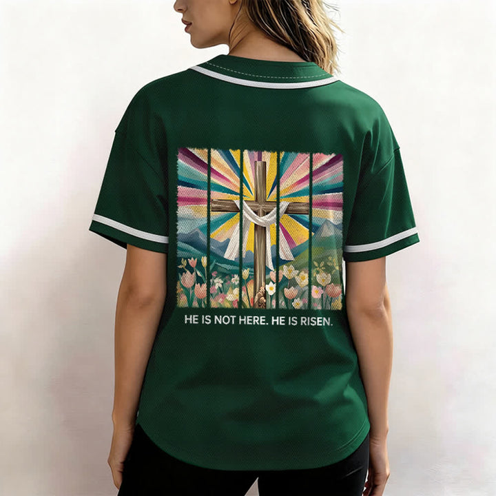 Christianartworkshop Er ist nicht hier, er ist auferstanden Glauben Unisex Baseballtrikot - image 47
