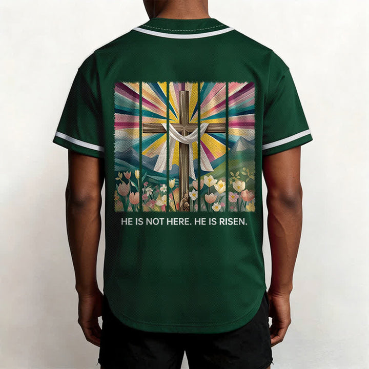 Christianartworkshop Er ist nicht hier, er ist auferstanden Glauben Unisex Baseballtrikot - image 45