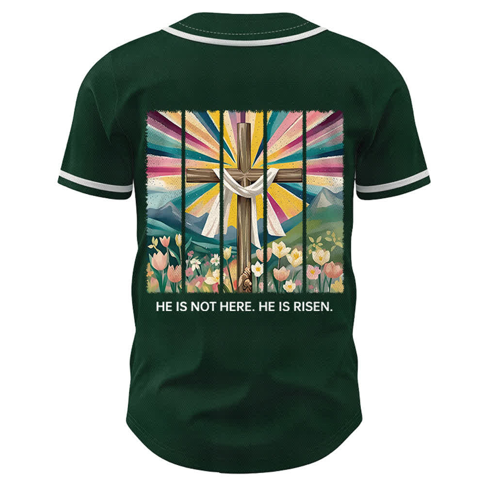 Christianartworkshop Er ist nicht hier, er ist auferstanden Glauben Unisex Baseballtrikot - image 43