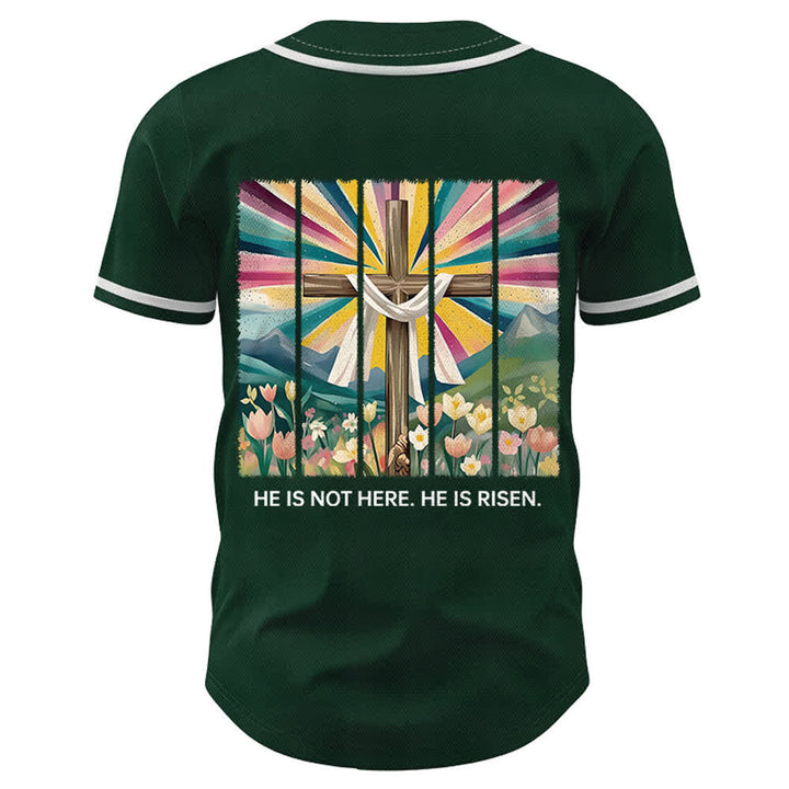 Christianartworkshop Er ist nicht hier, er ist auferstanden Glauben Unisex Baseballtrikot - image 43