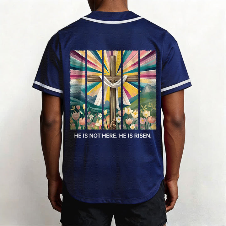 Christianartworkshop Er ist nicht hier, er ist auferstanden Glauben Unisex Baseballtrikot - image 52
