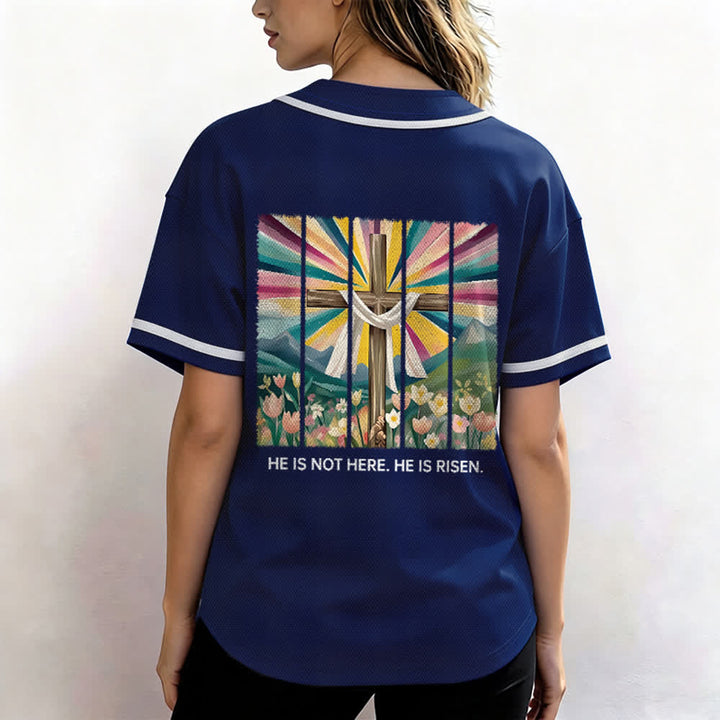 Christianartworkshop Er ist nicht hier, er ist auferstanden Glauben Unisex Baseballtrikot - image 54