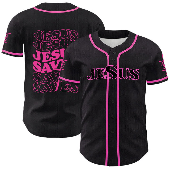 Christianartworkshop Jesus rettet Glaubensbekenntnis Unisex-Baseballtrikot - Rosa - 5XL - image 15