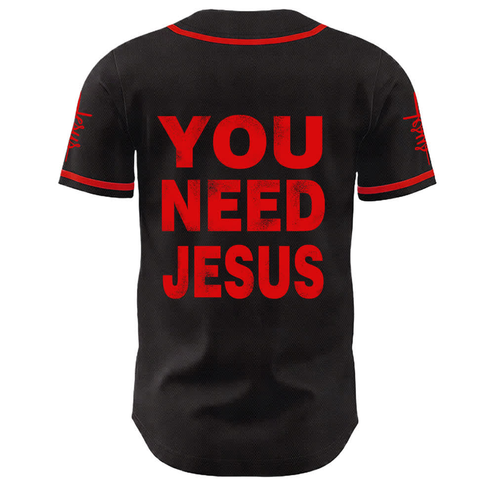 Christianartworkshop Du brauchst Jesus Glaubensbekenntnis Unisex Baseballtrikot - image 1