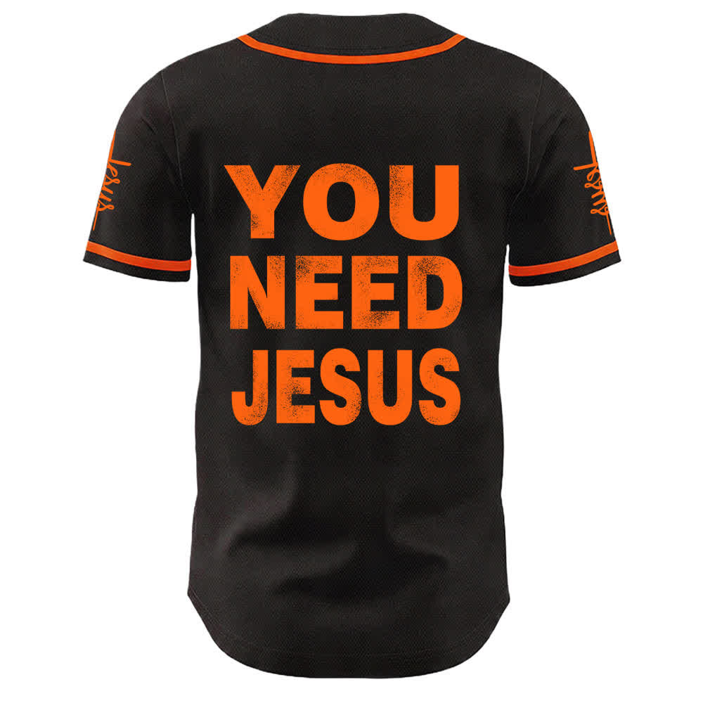 Christianartworkshop Du brauchst Jesus Glaubensbekenntnis Unisex Baseballtrikot - image 10