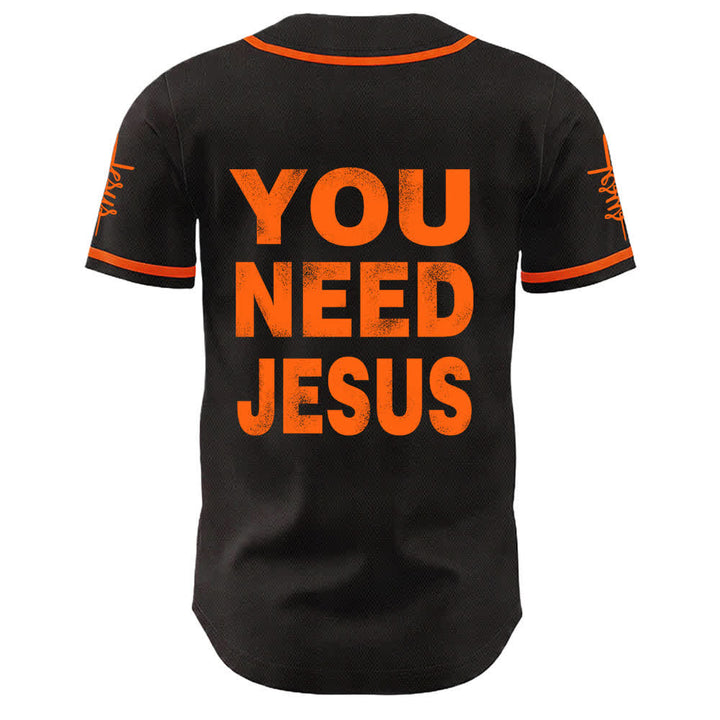 Christianartworkshop Du brauchst Jesus Glaubensbekenntnis Unisex Baseballtrikot - image 10