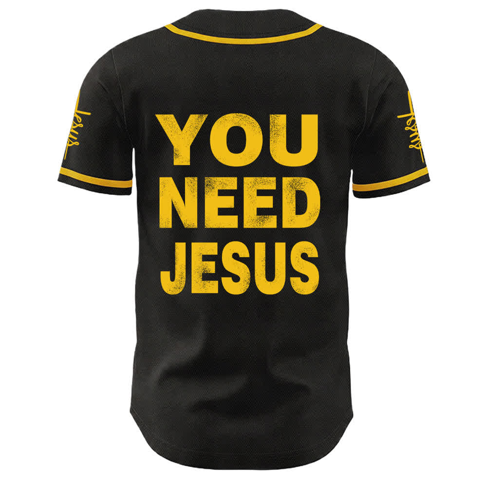 Christianartworkshop Du brauchst Jesus Glaubensbekenntnis Unisex Baseballtrikot - image 7