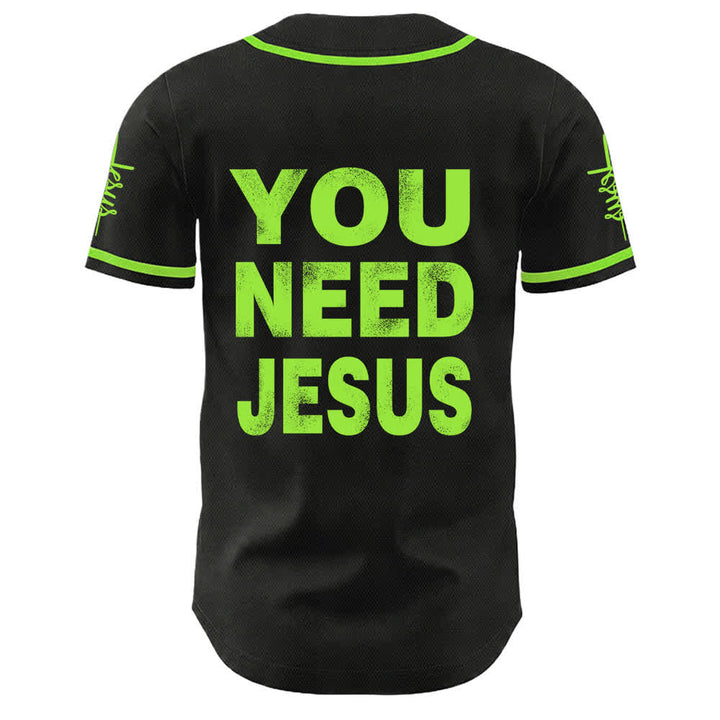 Christianartworkshop Du brauchst Jesus Glaubensbekenntnis Unisex Baseballtrikot - image 19