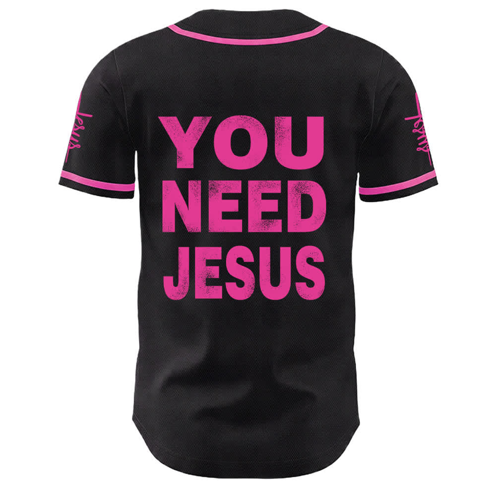 Christianartworkshop Du brauchst Jesus Glaubensbekenntnis Unisex Baseballtrikot - image 16