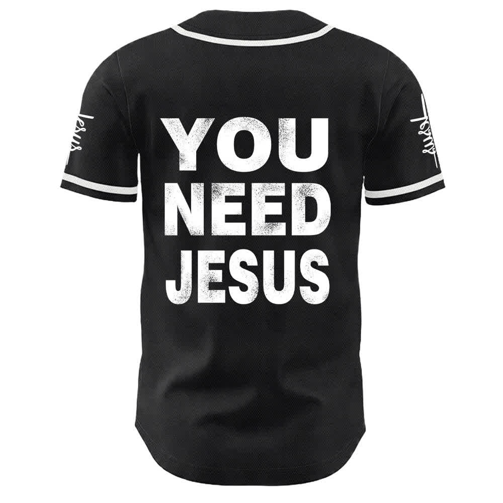 Christianartworkshop Du brauchst Jesus Glaubensbekenntnis Unisex Baseballtrikot - image 4