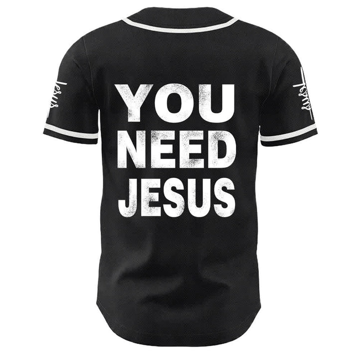 Christianartworkshop Du brauchst Jesus Glaubensbekenntnis Unisex Baseballtrikot - image 4