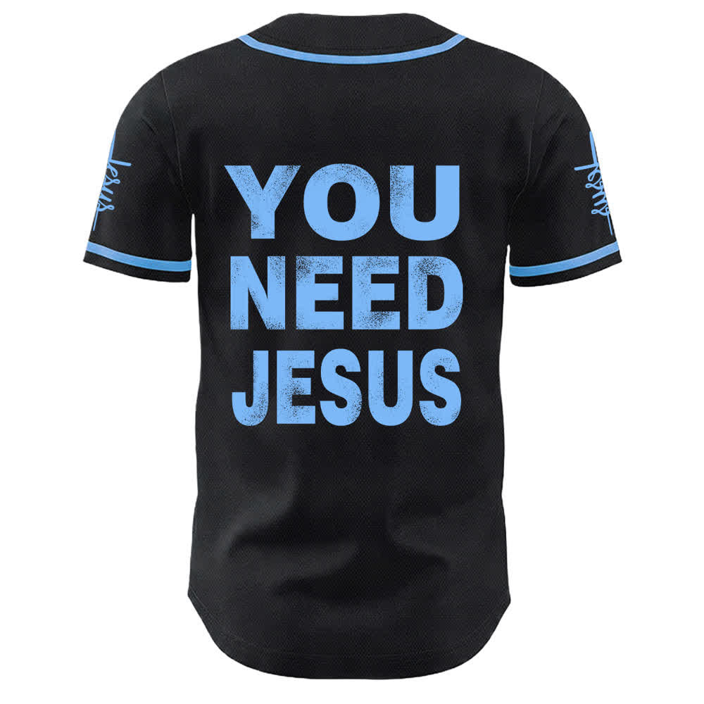 Christianartworkshop Du brauchst Jesus Glaubensbekenntnis Unisex Baseballtrikot - image 13