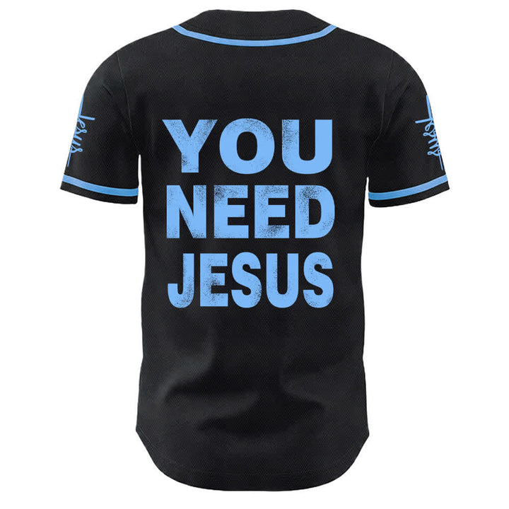 Christianartworkshop Du brauchst Jesus Glaubensbekenntnis Unisex Baseballtrikot - image 13