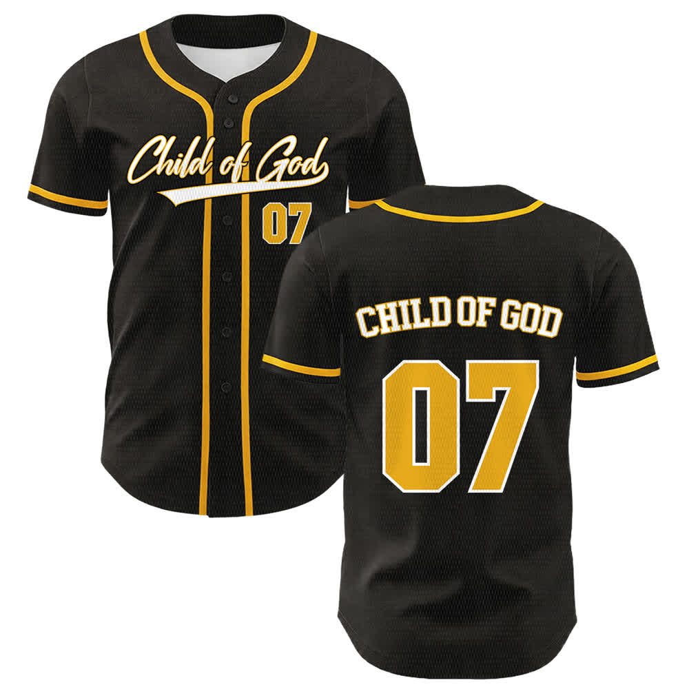 Christianartworkshop Kind Gottes Nummer 07 Unisex-Baseballtrikot - Gelb - 5XL - image 0