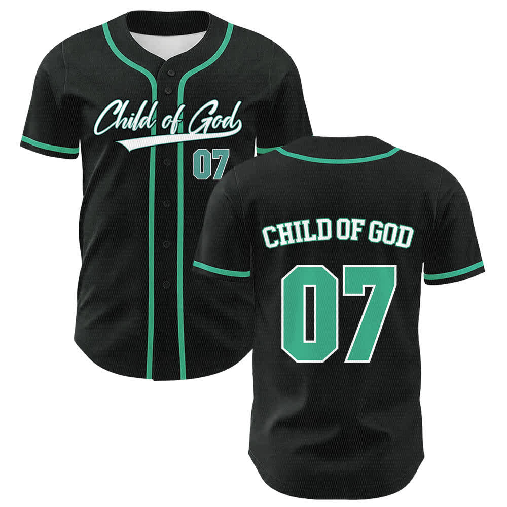 Christianartworkshop Kind Gottes Nummer 07 Unisex-Baseballtrikot - Dunkelgrün - 5XL - image 24