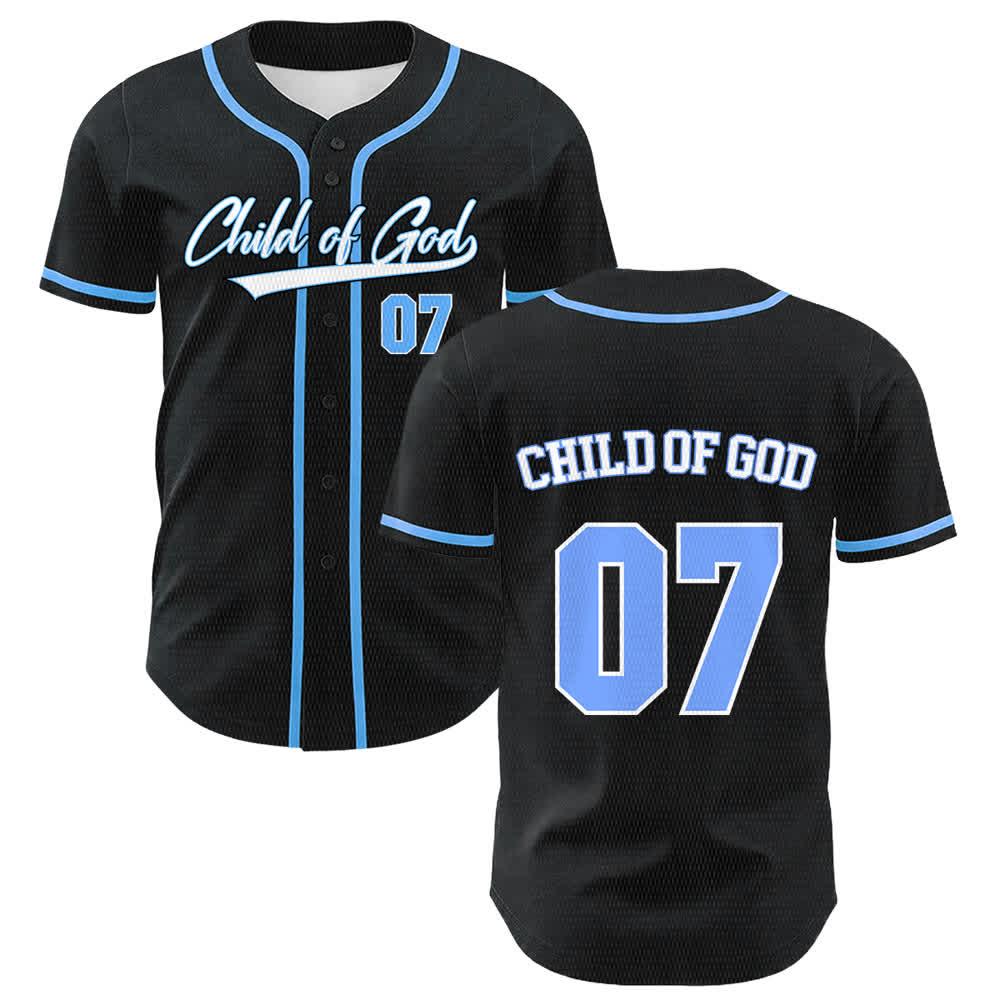 Christianartworkshop Kind Gottes Nummer 07 Unisex-Baseballtrikot - Blau - 5XL - image 9
