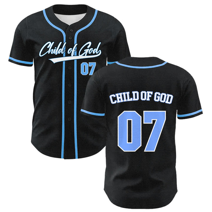 Christianartworkshop Kind Gottes Nummer 07 Unisex-Baseballtrikot - Blau - 5XL - image 9