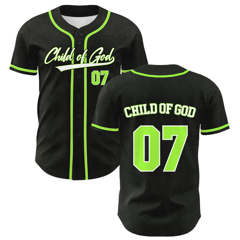 Christianartworkshop Kind Gottes Nummer 07 Unisex-Baseballtrikot - Hellgrün - 5XL - image 18