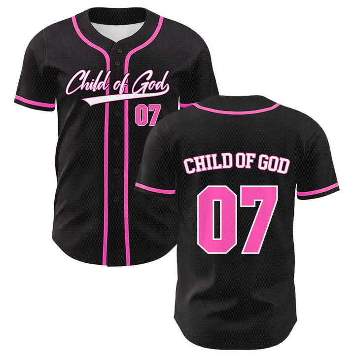 Christianartworkshop Kind Gottes Nummer 07 Unisex-Baseballtrikot - Rosa - 5XL - image 6
