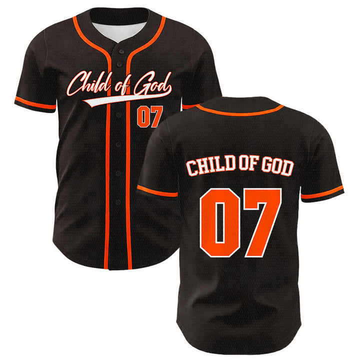 Christianartworkshop Kind Gottes Nummer 07 Unisex-Baseballtrikot - Orange - 5XL - image 15