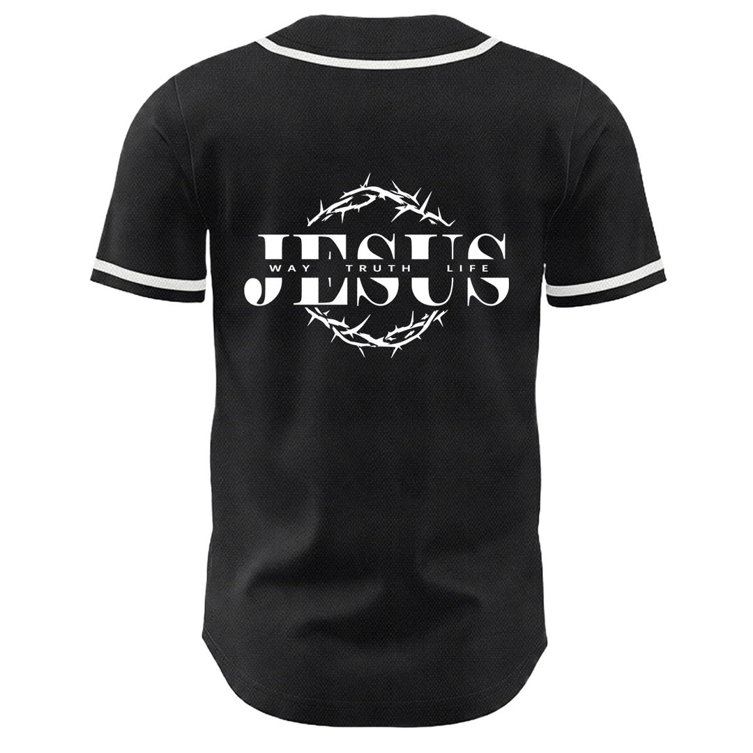 Christianartworkshop Dornenkrone Jesus Weg Wahrheit Leben Grafik Unisex Baseballtrikot - image 10