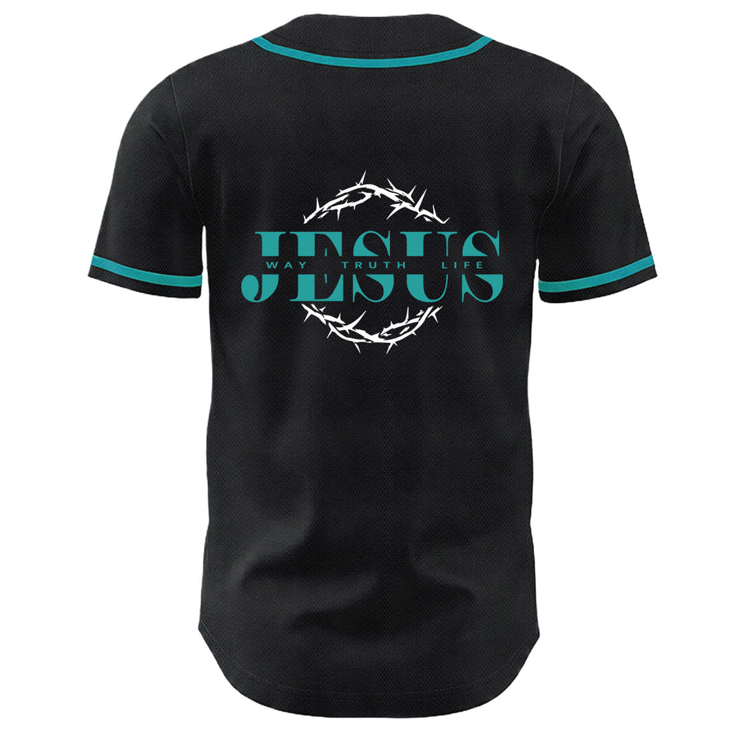 Christianartworkshop Dornenkrone Jesus Weg Wahrheit Leben Grafik Unisex Baseballtrikot - image 4