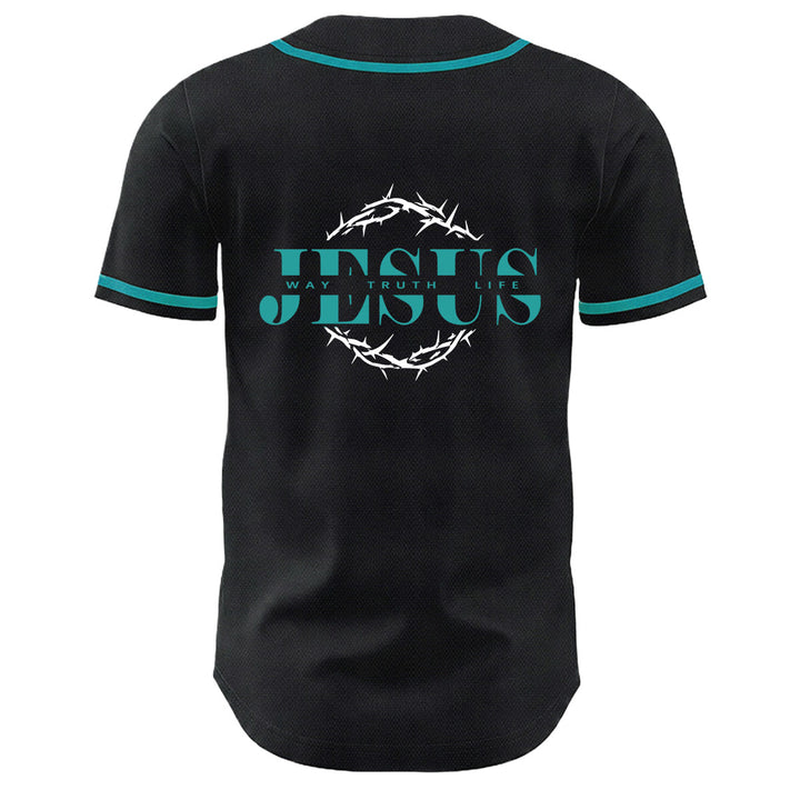 Christianartworkshop Dornenkrone Jesus Weg Wahrheit Leben Grafik Unisex Baseballtrikot - image 4