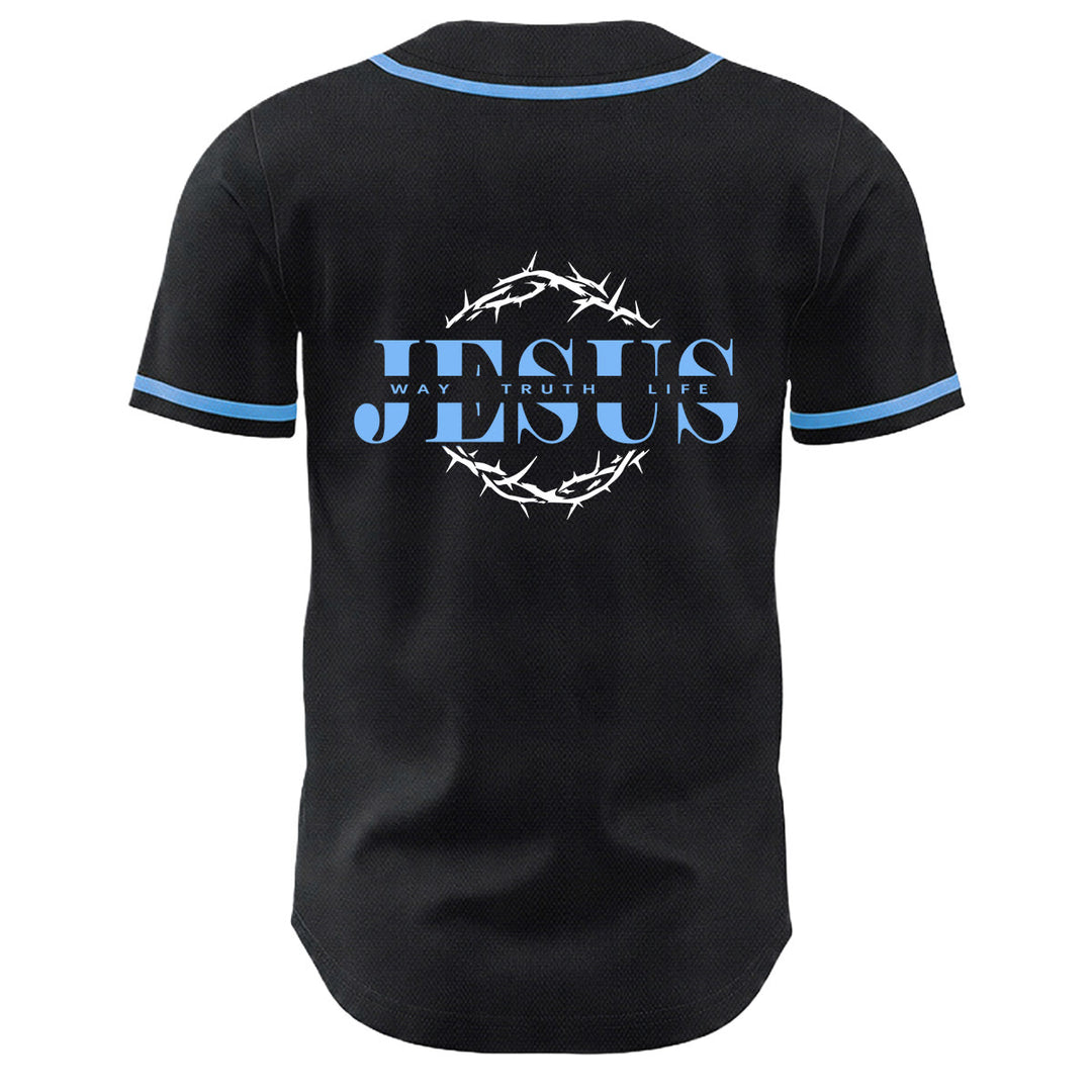 Christianartworkshop Dornenkrone Jesus Weg Wahrheit Leben Grafik Unisex Baseballtrikot - image 7