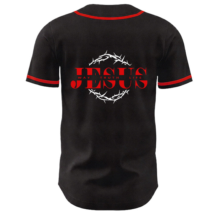 Christianartworkshop Dornenkrone Jesus Weg Wahrheit Leben Grafik Unisex Baseballtrikot - image 16