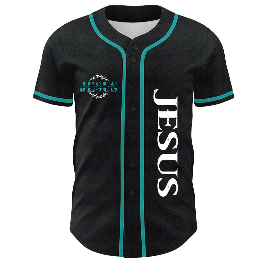Christianartworkshop Dornenkrone Jesus Weg Wahrheit Leben Grafik Unisex Baseballtrikot - image 5
