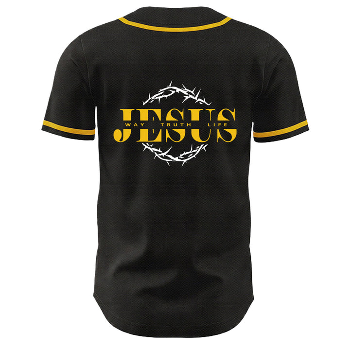 Christianartworkshop Dornenkrone Jesus Weg Wahrheit Leben Grafik Unisex Baseballtrikot - image 1