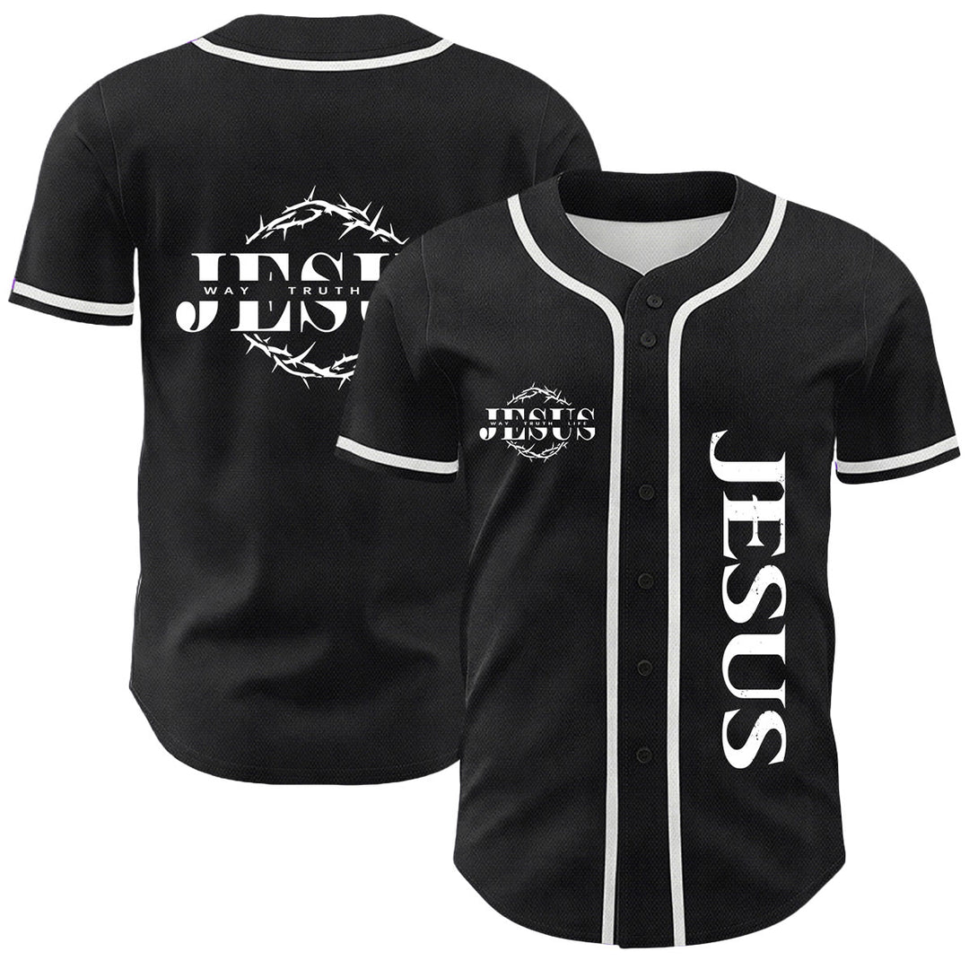 Christianartworkshop Dornenkrone Jesus Weg Wahrheit Leben Grafik Unisex Baseballtrikot - Weiß - 5XL - image 9