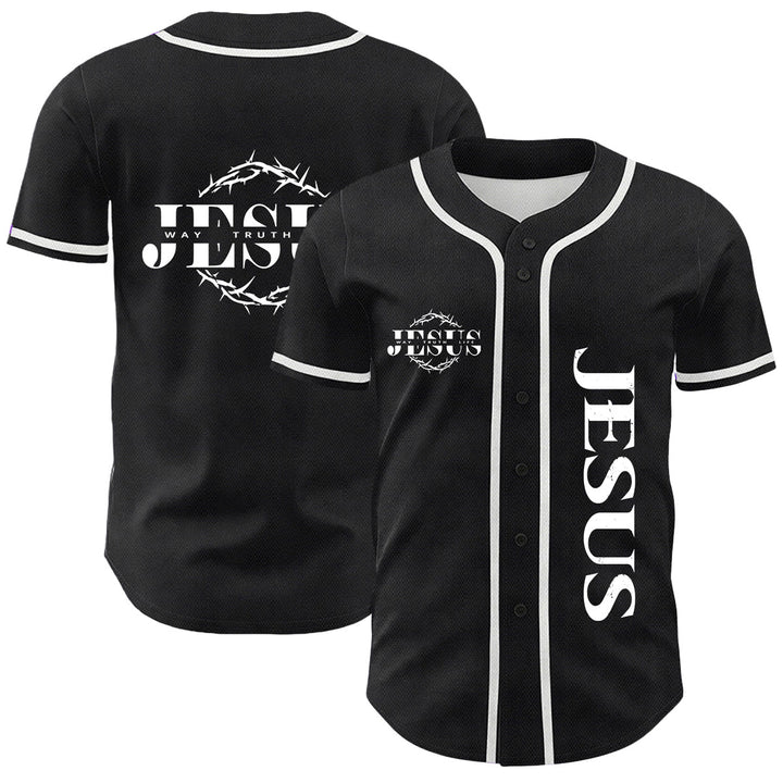 Christianartworkshop Dornenkrone Jesus Weg Wahrheit Leben Grafik Unisex Baseballtrikot - Weiß - 5XL - image 9