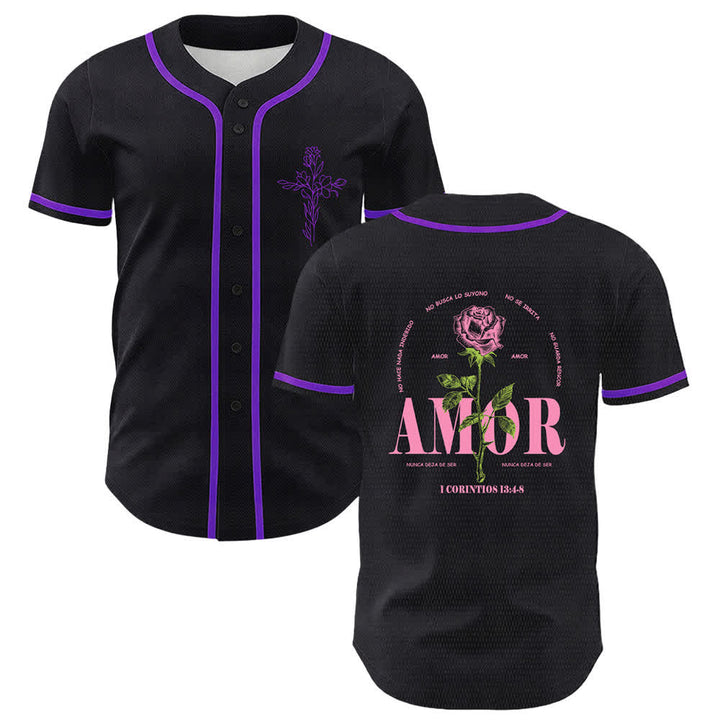 Christianartworkshop Glaube statt Angst Lammschädel Kreuz Christliches Unisex-Baseballtrikot - Lila - 5XL - image 24