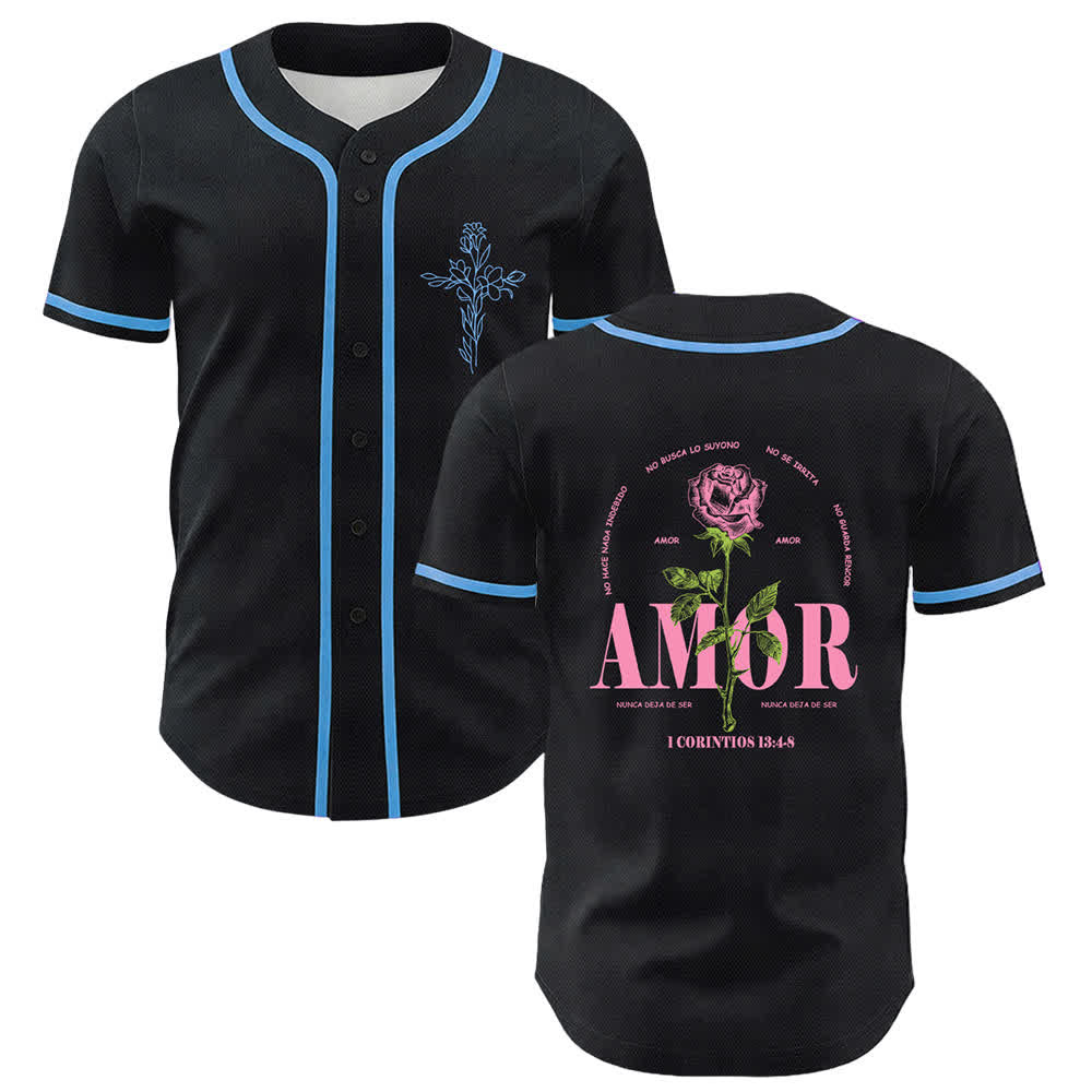 Christianartworkshop Glaube statt Angst Lammschädel Kreuz Christliches Unisex-Baseballtrikot - Blau - 5XL - image 9