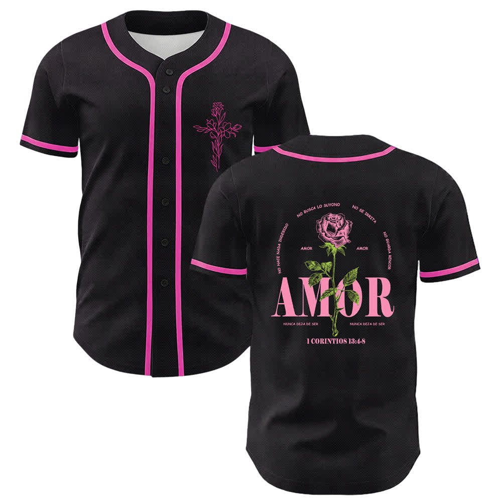Christianartworkshop Glaube statt Angst Lammschädel Kreuz Christliches Unisex-Baseballtrikot - Rosa - 5XL - image 0