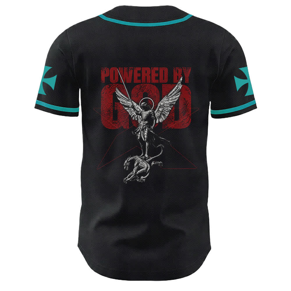 Christianartworkshop Angetrieben von Gott Krieger Engel Ritter Kreuz Christliches Baseballtrikot - image 7
